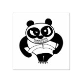 Angry Face Panda werkt uit Rubberstempel (Afrduk)