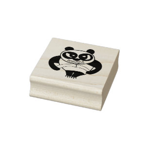 Angry Face Panda werkt uit Rubberstempel