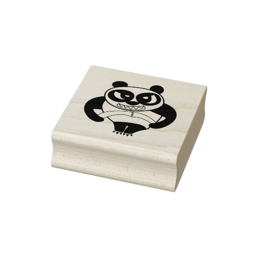 Angry Face Panda werkt uit Rubberstempel (Stempel)