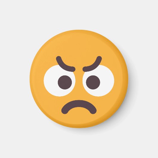Angry Face Passive Aggressive Custom Colors Emoji Magneet (Voorkant)