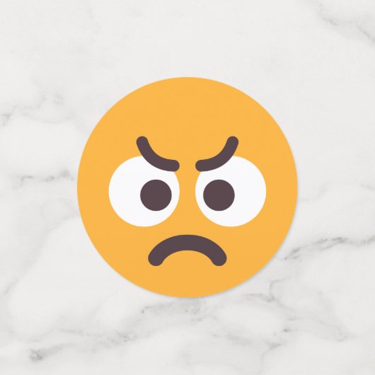Angry Face Passive Editable Color Emoji Confetti (Kleine voorkant)