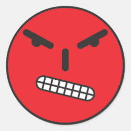 Angry Face Ronde Sticker