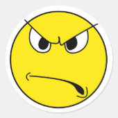 Angry Face Ronde Sticker (Voorkant)