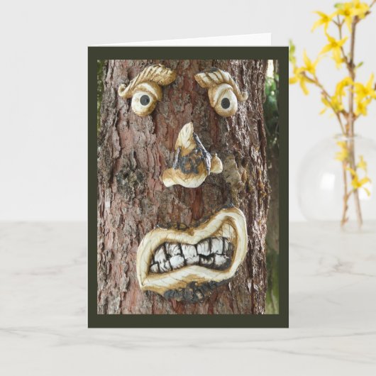 Angry Face Tree Kaart (Gele Bloem)