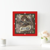 Angry Face Tree Vierkante Klok (Huis)