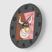 Angry Fierce Bull Mascotte met neusring Grote Klok (Hoek)