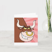 Angry Fierce Bull Mascotte met neusring Kaart (Voorkant)