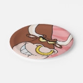 Angry Fierce Bull Mascotte met neusring Papieren Bordje (Gekanteld)