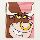 Angry Fierce Bull Mascotte met neusring Planner (Voorkant)