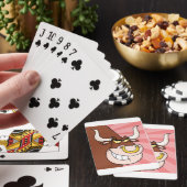 Angry Fierce Bull Mascotte met neusring Pokerkaarten (Insitu)