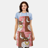 Angry Fierce Bull Mascotte met neusring Schort (Gedragen)