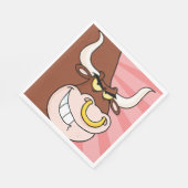 Angry Fierce Bull Mascotte met neusring Servet (Hoek)