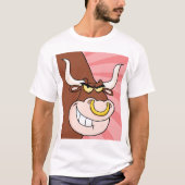 Angry Fierce Bull Mascotte met neusring T-shirt (Voorkant)