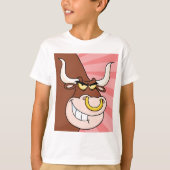 Angry Fierce Bull Mascotte met neusring T-shirt (Voorkant)