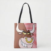 Angry Fierce Bull Mascotte met neusring Tote Bag (Voorkant)