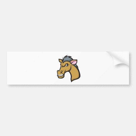 Angry Fierce Cartoon Horse Bumpersticker (Voorkant)