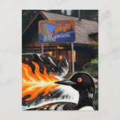 Angry fire breathing MN Loon Protest Briefkaart (Voorkant)