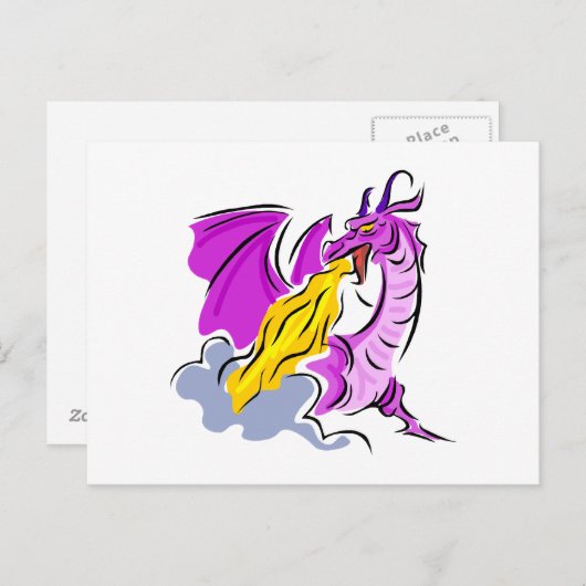 Angry Fire Dragon Briefkaart (Voorkant / Achterkant)