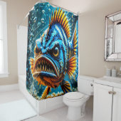 Angry Fish Douchegordijn (In situ)