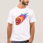 Angry Flaming Meteor Fireball Space Comet Cartoon  T-shirt (Voorkant)