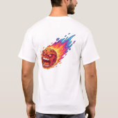 Angry Flaming Meteor Fireball Space Comet Cartoon  T-shirt (Achterkant)