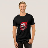 Angry Flaming Skull T-Shirt (Voorkant volledig)