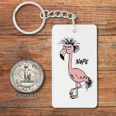 Angry Flamingo Tekening Sarcastische Zin Zak Charm Sleutelhanger