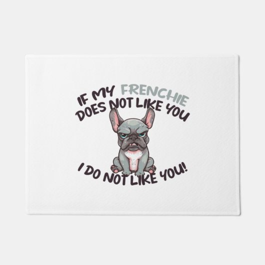 Angry Frenchie (Merle) - Unique Design Deurmat (Voorkant)