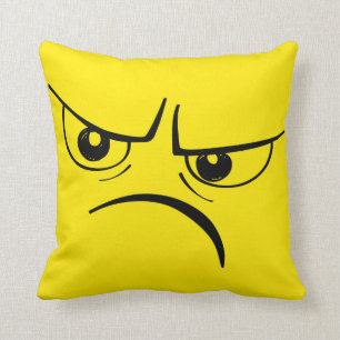 Angry Frown Yellow Face Kussen