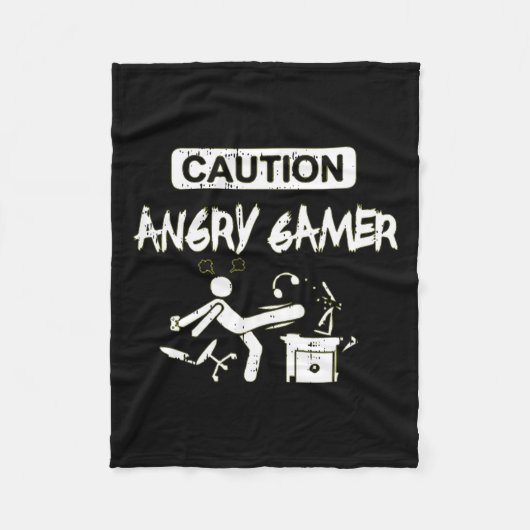 Angry Gamer Computer Grappige Video Game Gift Fleece Deken (Voorkant)