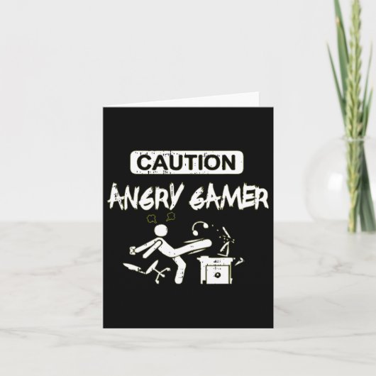 Angry Gamer Computer Grappige Video Game Gift Kaart (Voorkant)