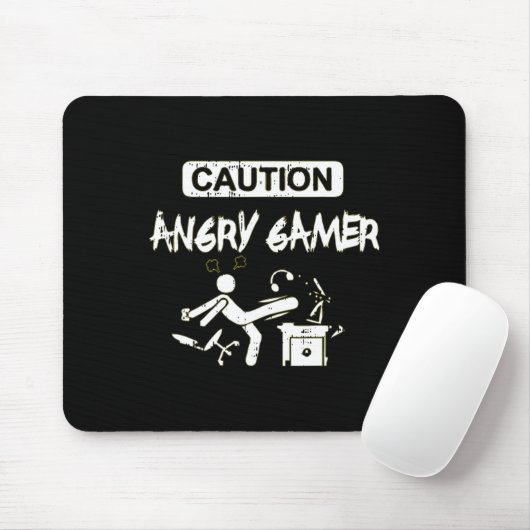 Angry Gamer Computer Grappige Video Game Gift Muismat (Met muis)