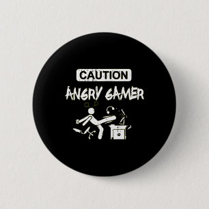 Angry Gamer Computer Grappige Video Game Gift Ronde Button 5,7 Cm