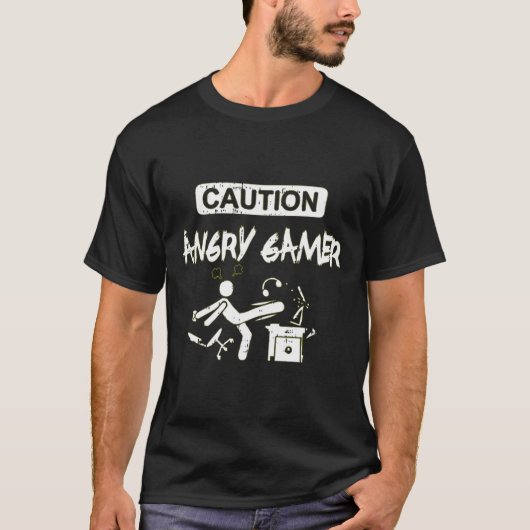 Angry Gamer Computer Grappige Video Game Gift T-shirt (Voorkant)