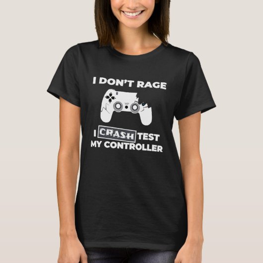 Angry Gamer Rage Broken Video Game Controller T-shirt (Voorkant)