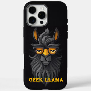 Angry Geek Llama Black iPhone 16 Pro Max Hoesje