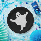 Angry Ghost Glitter Halloween Papieren Bordje (Feest)