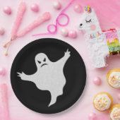 Angry Ghost Glitter Halloween Papieren Bordje (Feest)