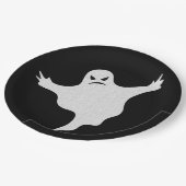 Angry Ghost Glitter Halloween Papieren Bordje (Gekanteld)