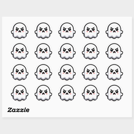 Angry Ghost Ronde Sticker (Vel)