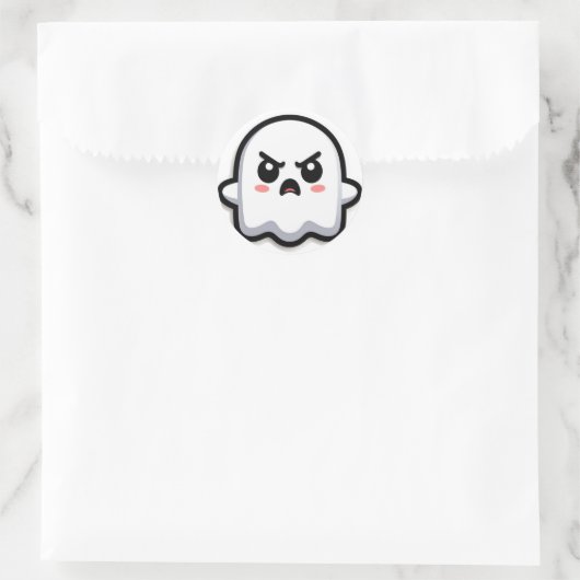Angry Ghost Ronde Sticker (Tas)