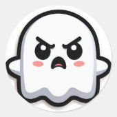 Angry Ghost Ronde Sticker (Voorkant)