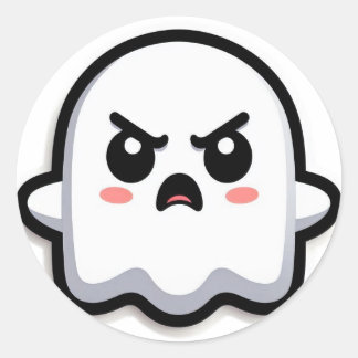 Angry Ghost Ronde Sticker