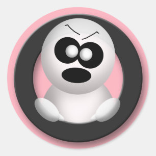 Angry Ghost - Roze Halloween Stickers