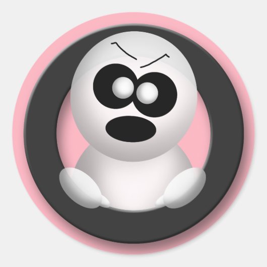Angry Ghost - Roze Halloween Stickers (Voorkant)