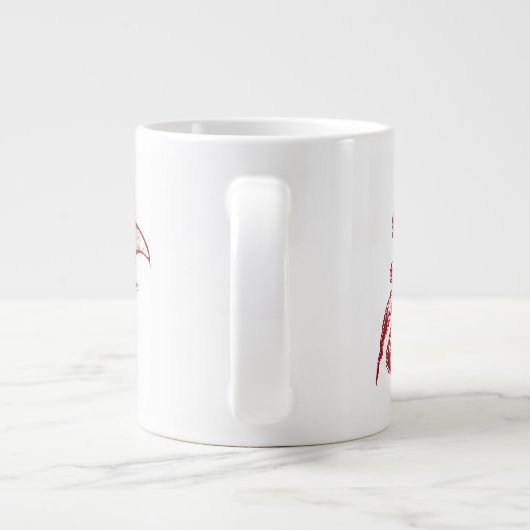 Angry Giant Squid in Red Grote Koffiekop (Achterkant)