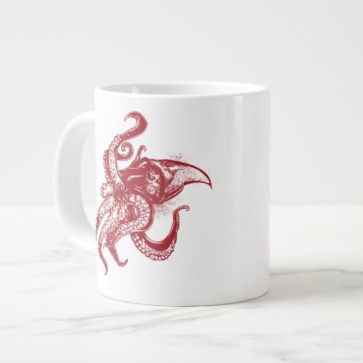 Angry Giant Squid in Red Grote Koffiekop (Links)
