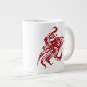 Angry Giant Squid in Red Grote Koffiekop (Voorkant rechts)