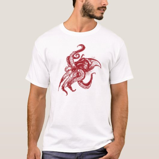 Angry Giant Squid in Red T-shirt (Voorkant)