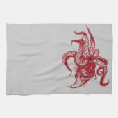 Angry Giant Squid in Red Theedoek (Horizontaal)